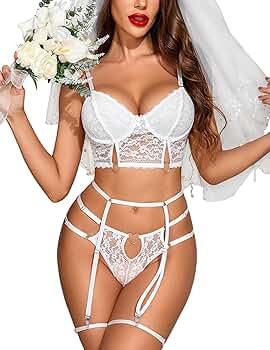 新品　PELLICULE  lace lingerie set white Amazon.com: UIVHLW Negligees White Lace Embroidery Women